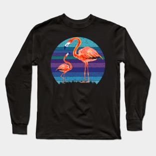 Pink Flamingo Sunset Long Sleeve T-Shirt
